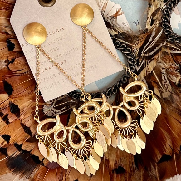 🌺🎉HP🎉🌺 NWT Anthropologie Gold Scroll Chandeliers - Picture 4 of 16